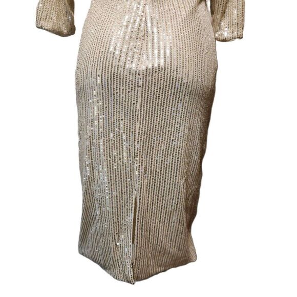 Shein sequins dress Women's medium Off-shoulder Back slit Midi Party Date night - Picture 15 of 15